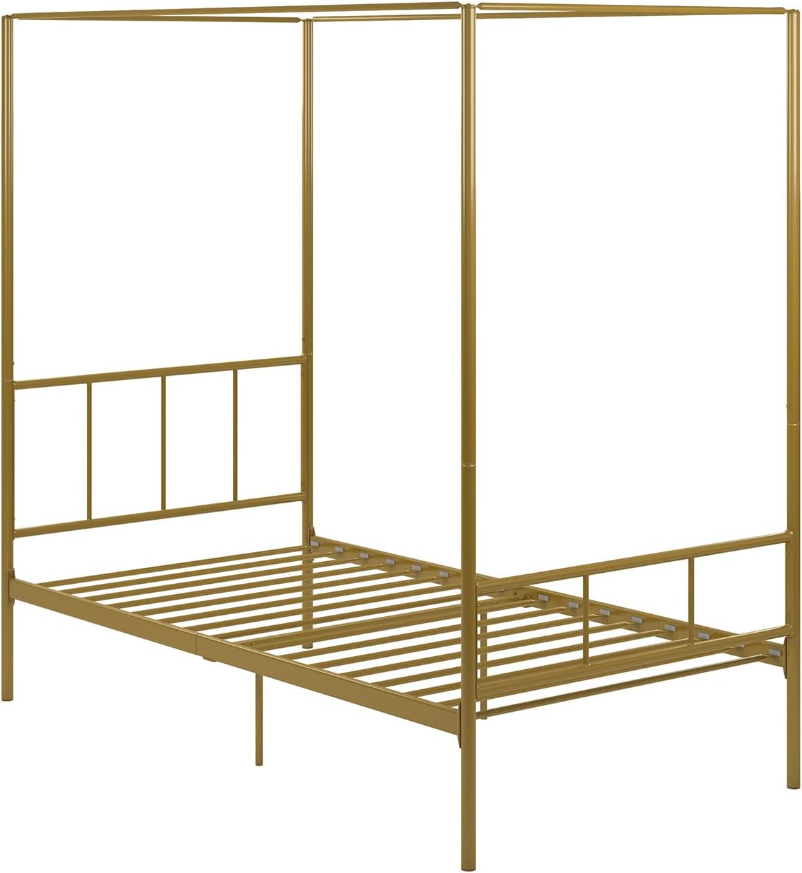 Novogratz Marion Canopy Bed Frame, Gold, Twin