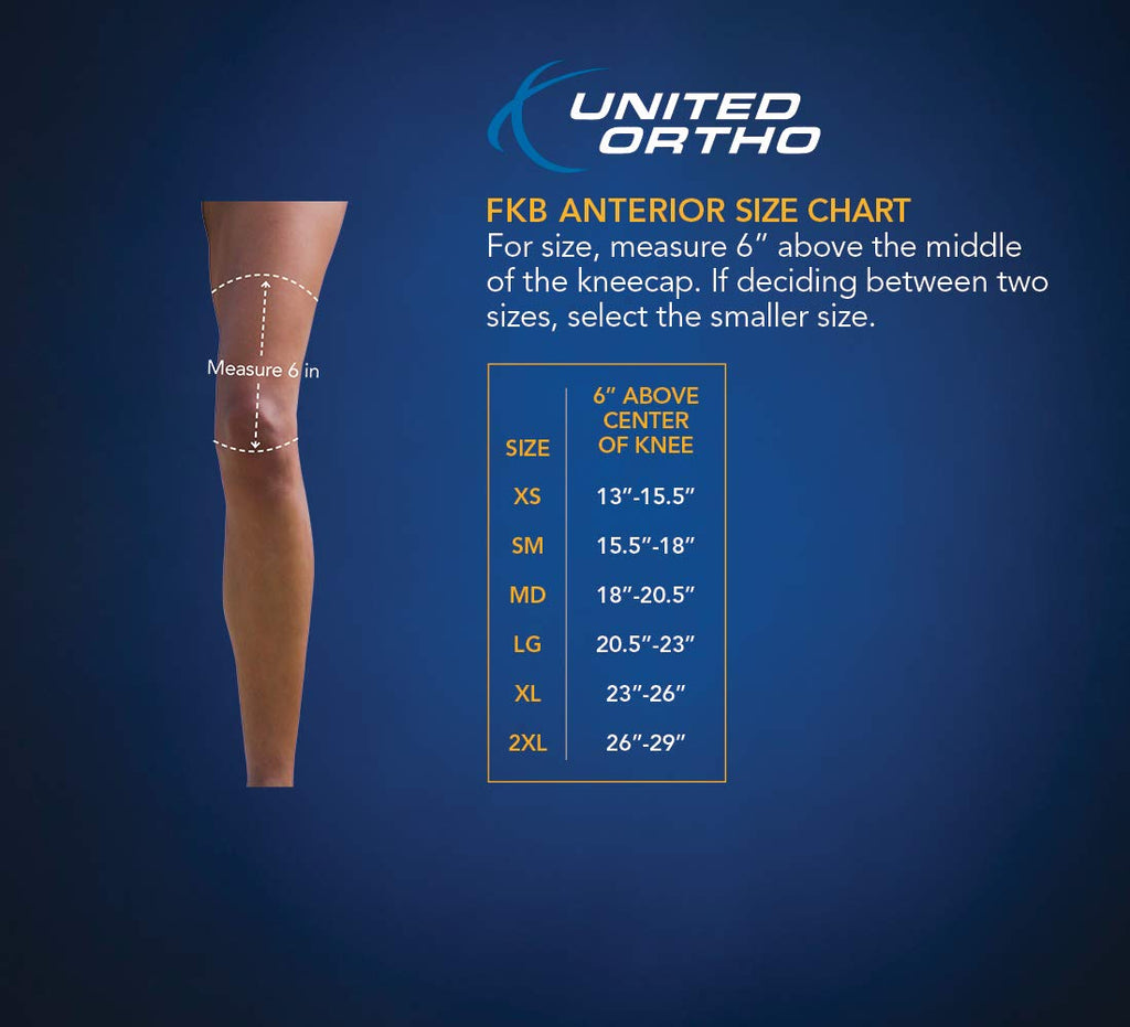 United Ortho 300541-08 Functional ACL Knee Support Brace, Right Leg, x Large