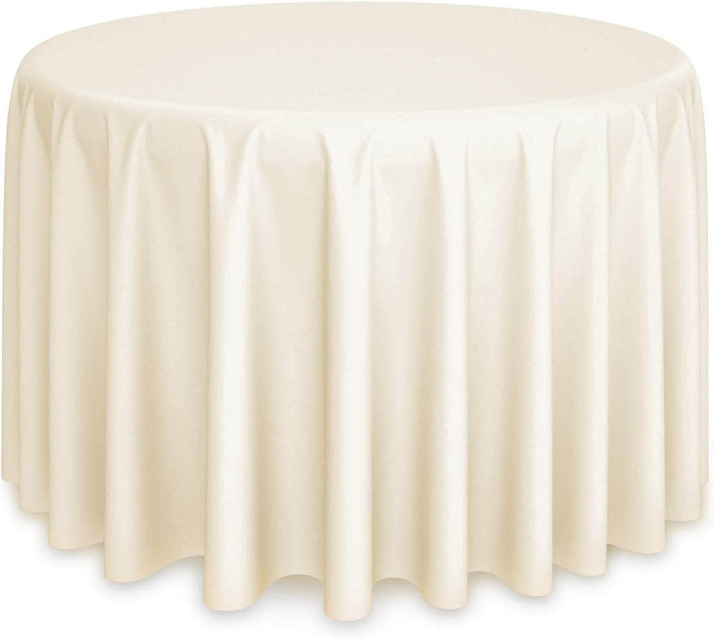 Lann's Linens - 20 Premium 108' Round Tablecloths for Wedding/Banquet/Restaurant - Polyester Fabric Table Cloths - Ivory