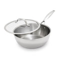 GreenPan Valencia Pro Tri-Ply Stainless Steel 3.6QT Chef's Pan with Lid, Induction Ready Cookware, All Cooktops, Sauce Pot, Mirror Finish, Dishwasher & Oven/Broiler Safe to 600F