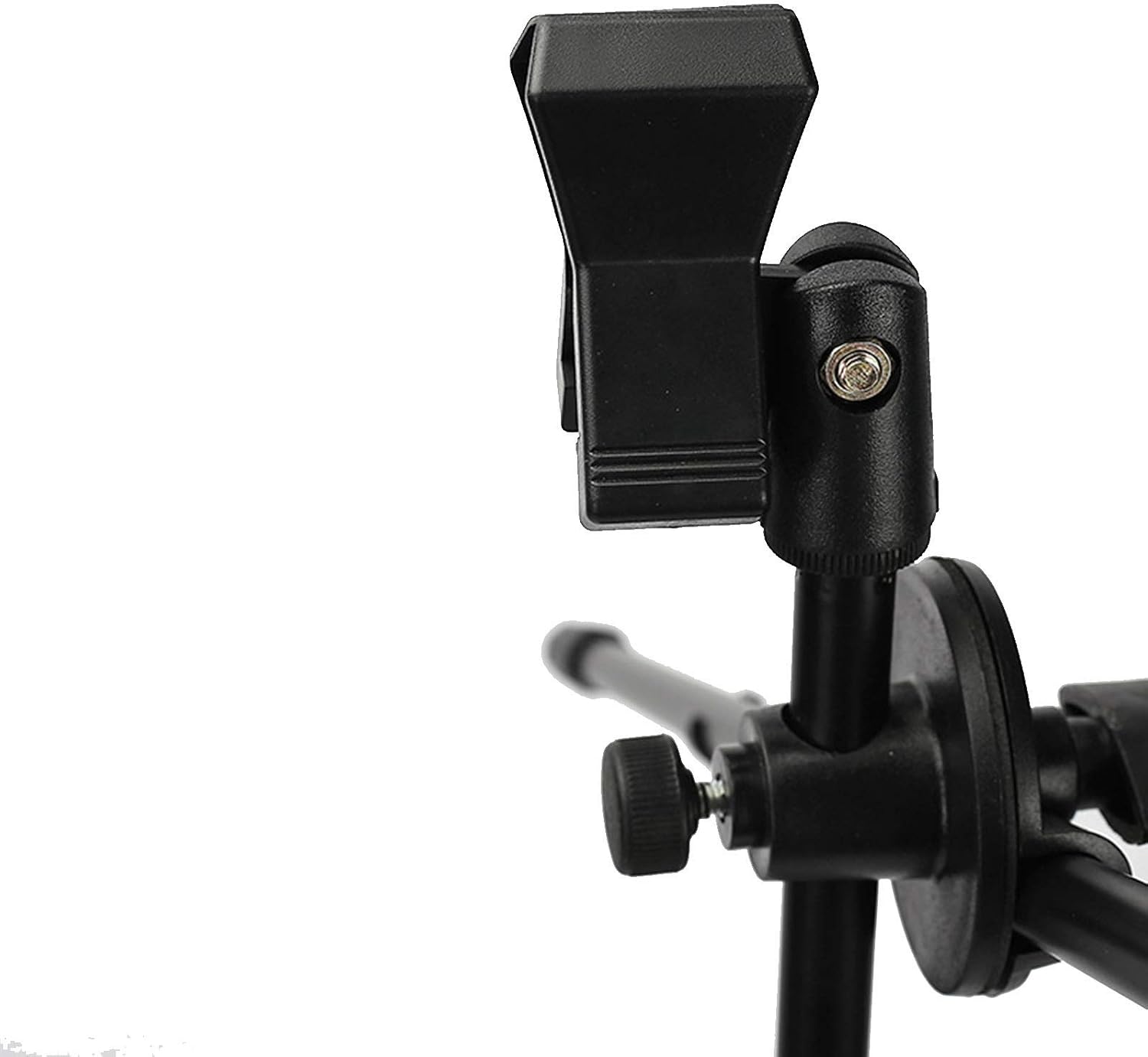 Music Stand Portable Folding Music Stand Music Sheet Holder with Microphone Stand for School Orchestras Choirs (Black One Size)
