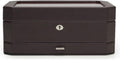 WOLF Windsor 10-Piece Watch Box with Drawer, Brown/Orange - Features 10 Watch Compartments, Eight Ring Rolls & 17 Jewelry Compartments - Vegan Leather Exterior