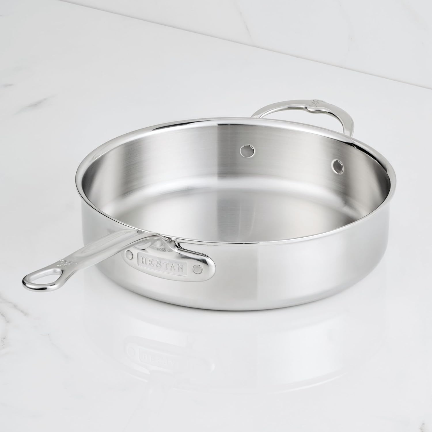 Hestan ProBond Luxe 3.5-Quart Sauté Pan with Lid, Professional Clad Stainless, ProCore Tri-Ply Clad Construction, Polished Exterior, Induction & Oven Safe