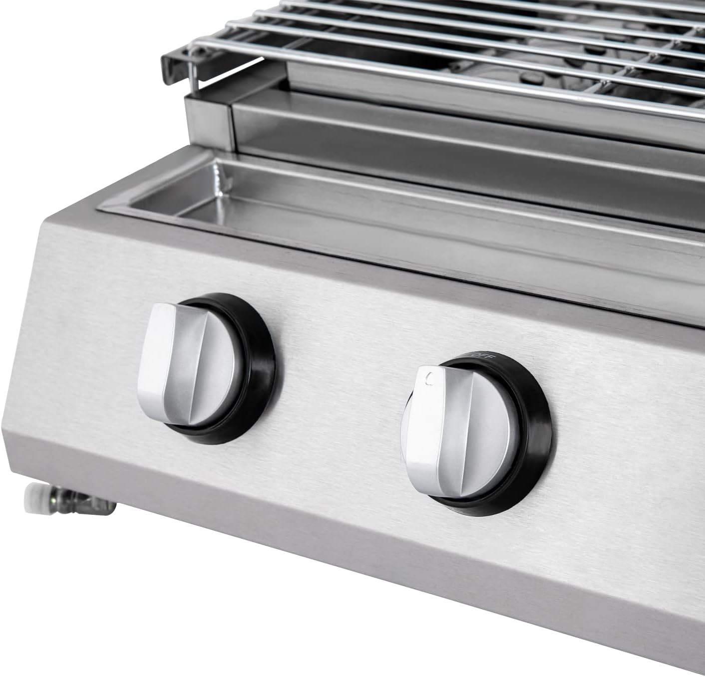 4 Burners Portable Gas Grill Tabletop Smokeless Stainless Steel Gas BBQ Grill with Griddle Independent Ignition,Propane LPG Grill for Outdoor Camping Picnic Kitchen (22.8 * 15.7 * 7.9in- 4 Burners)