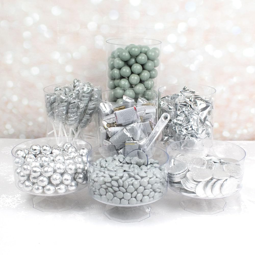 Silver Deluxe Bulk Candy Buffet Mix Including Chocolates, Buttermints & More Wrapped Assorted Treats - Ideal For Dessert Tables And Party Displays (9.5lbs)