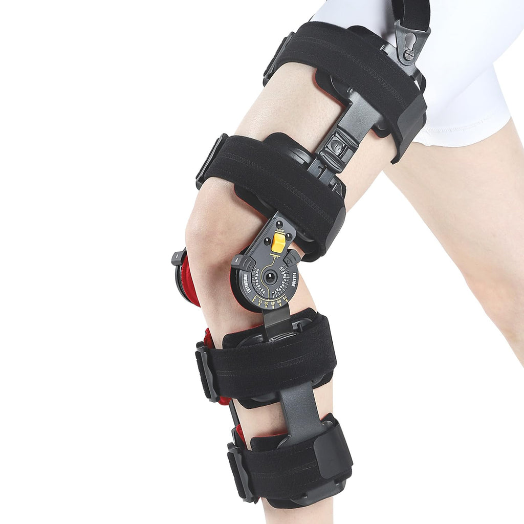 Gambo ROM Knee Brace: Hinged Knee Brace for ACL, MCL, PCL Injuries & Arthritis - Adjustable Post-Op Knee Support for Recovery