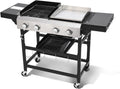 Propane Gas Grill and Griddle Combo, 4 Burner 40,000 BTU Outdoor Cooking Station with 483 Sq. In. Cooking Area, Portable BBQ for Garden Patio Backyard Barbecue