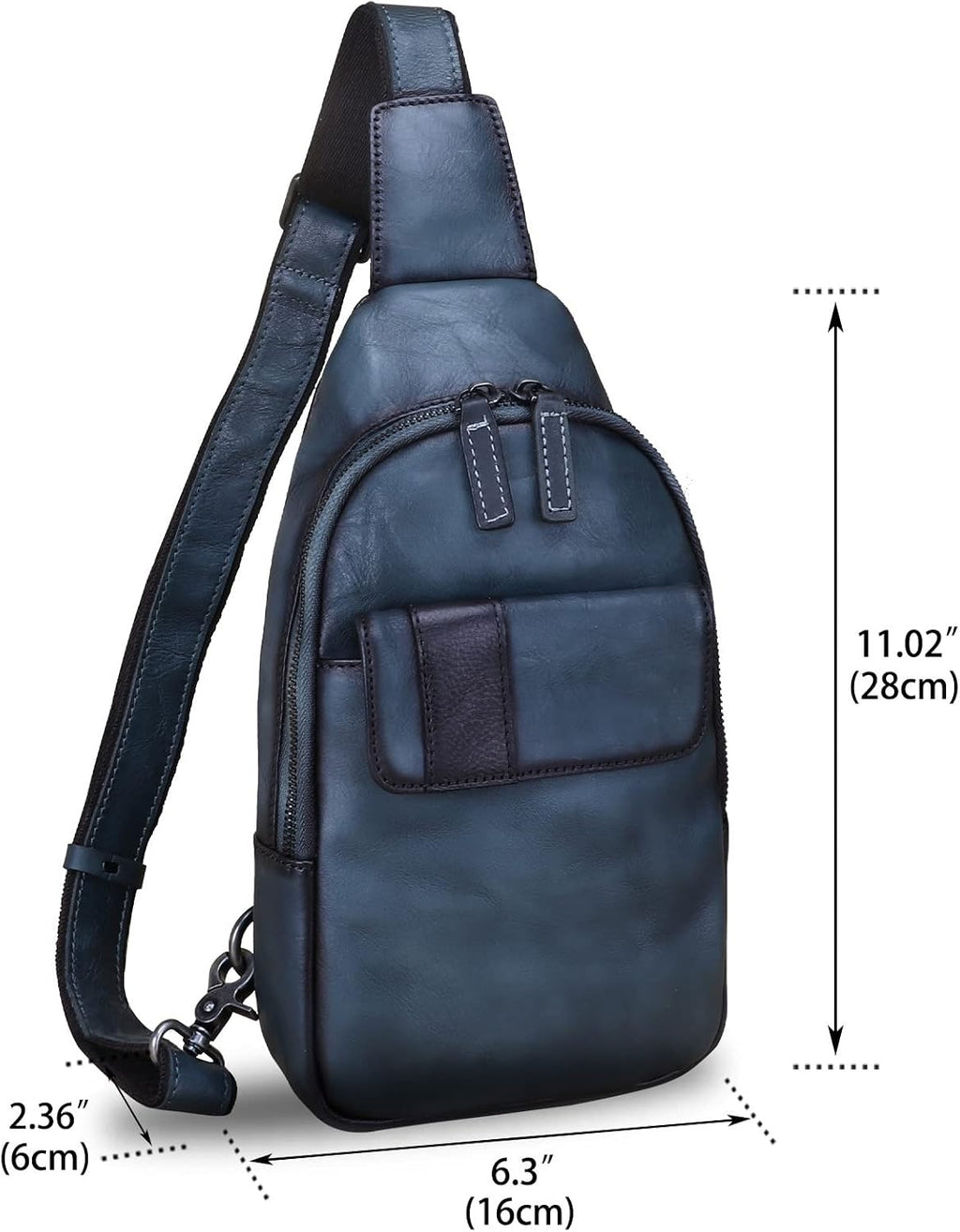 Genuine Leather Sling Bag - Handmade Leather Backpack for Women and Men - Crossbody, Chest Bag
