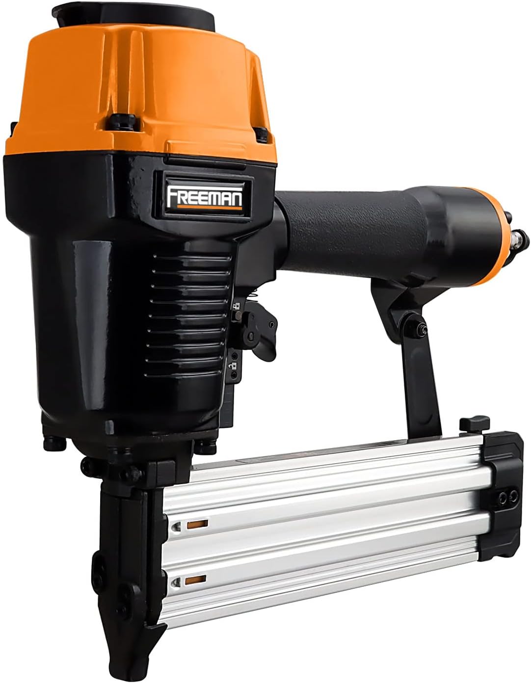 Freeman PCTN64 Pneumatic 14-Gauge Concrete T Nailer, 5/8'–2-1/2' Nails, Heavy Duty Concrete & Steel Nail Gun for Plywood, Decking, Furring, Fencing, Subflooring, Siding, and Soffits