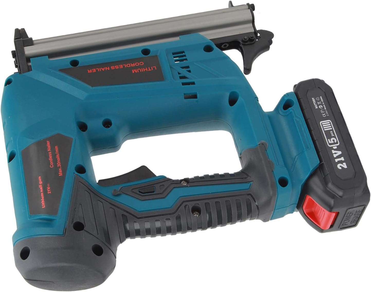 Asixxsix Electric Brad Nailer, Electric Nail Gun/Staple Gun, 100 Nail Capacity, Nail Gun for Trim, Picture Frames, Crafts, Fencing, Carpentry and Woodworking Projects (US Plug 100‑220V)