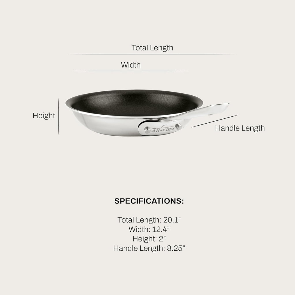 All-Clad D3 Pro Nonstick 3-ply Bonded Cookware, Fry Pan, 12 inch