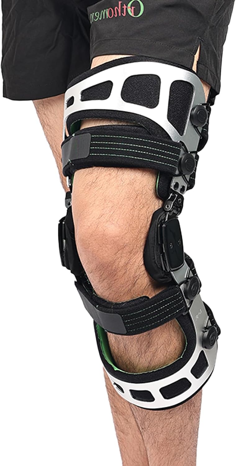 Orthomen Double OA Knee Brace Booster Instability of Ligament Injury & Protect Knee Joint after Knee Surgery Medial & Lateral Support (M/Left)