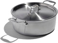 Heritage Steel x Eater 6 Quart Rondeau with Lid | Made in USA | 5-Ply Fully Clad Stainless Steel Pan | Stay Cool Handle Design | Induction Capable & Non-Toxic Cookware