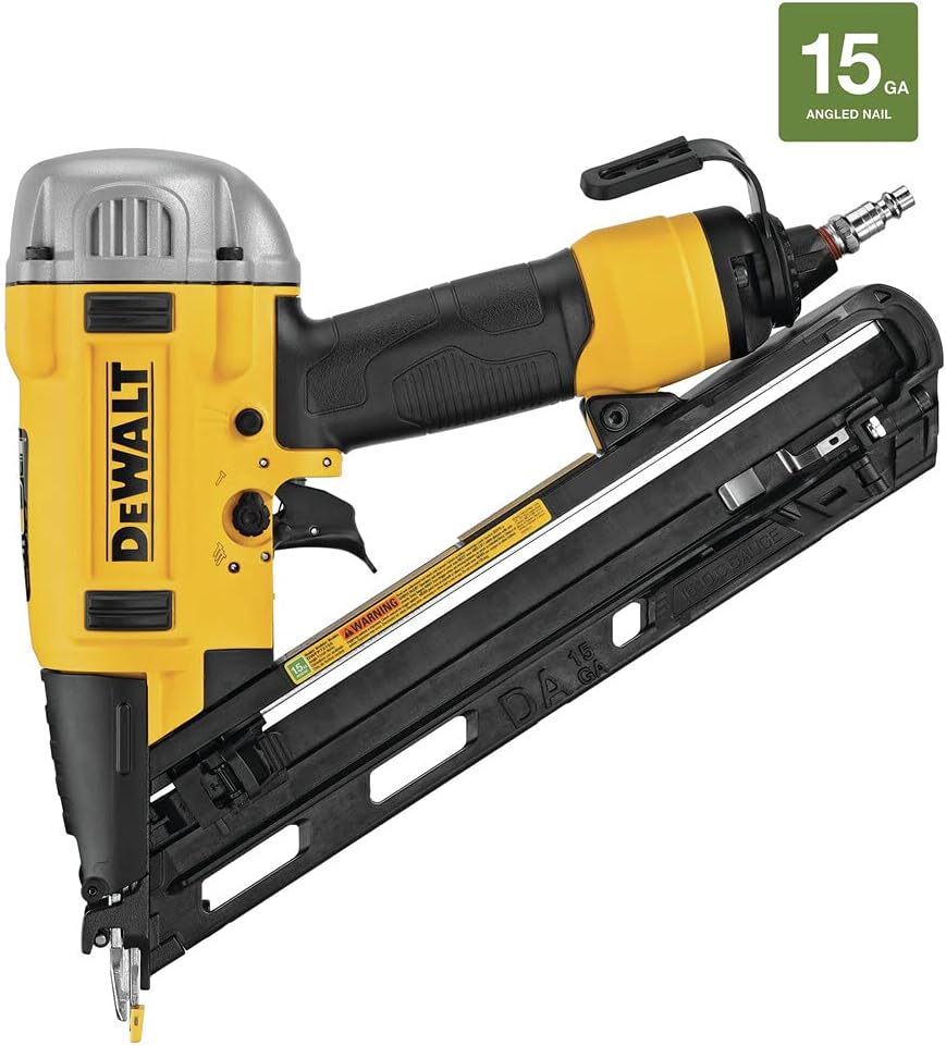 DEWALT Pneumatic Finish Nailer, 15-Gauge, 1/4 in., Corded (DWFP72155)
