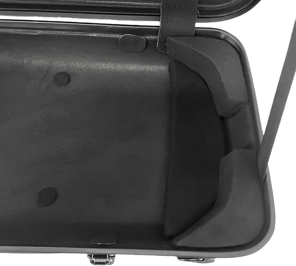 Violin case 4/4 Full size High strength Carbon fiber hard shell Durable handles Internal storage with Backpack straps Music Sheet bag (Black)