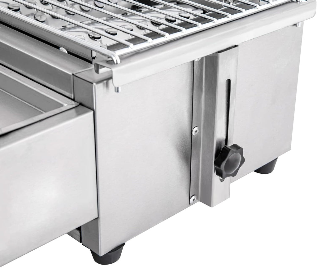 22'' Tabletop Grill Commercial LPG Gas BBQ Grill w/ 4 Burners Portable Gas Barbecues Griddle w/ 4 Independent Switches Gas Grill Griddle for Parties, Backyard barbecue, Camping or Picnicking