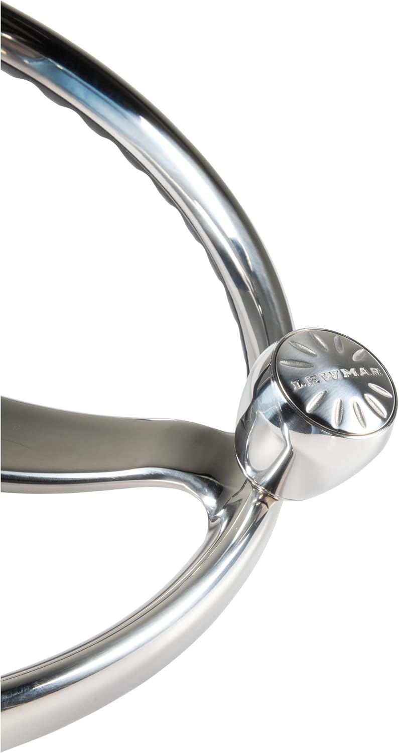 Lewmar Power Grip Boat Steering Wheel with 5/8' Welded Nut - 13.5' Cast Stainless Steel