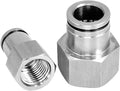 10pcs PCF 1/8' 1/4' 3/8' 1/2' Female Pneumatic Coupling 304 Stainless Steel Push in Quick Release Connector Air Fitting(PCF6-04)