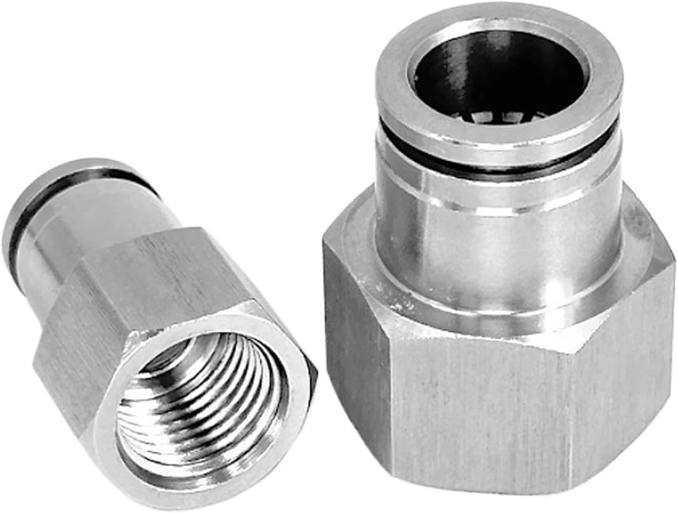 10pcs PCF 1/8' 1/4' 3/8' 1/2' Female Pneumatic Coupling 304 Stainless Steel Push in Quick Release Connector Air Fitting(PCF12-04)