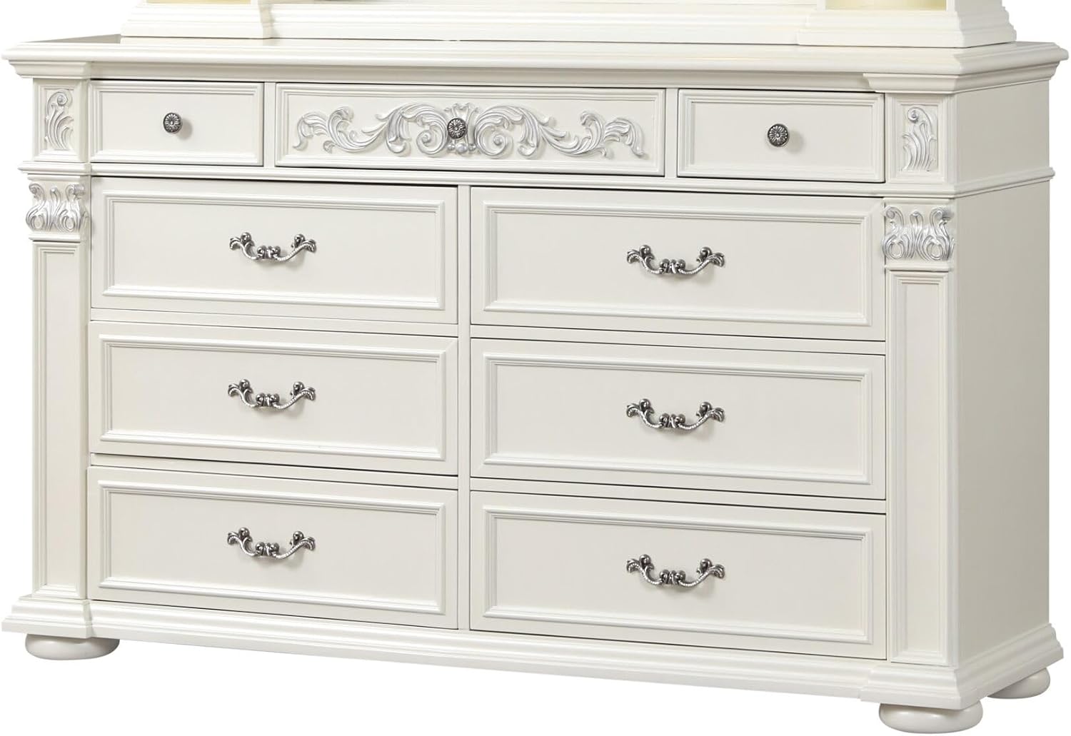 First of a Kind Platinum White King 4 Piece Bedroom Set