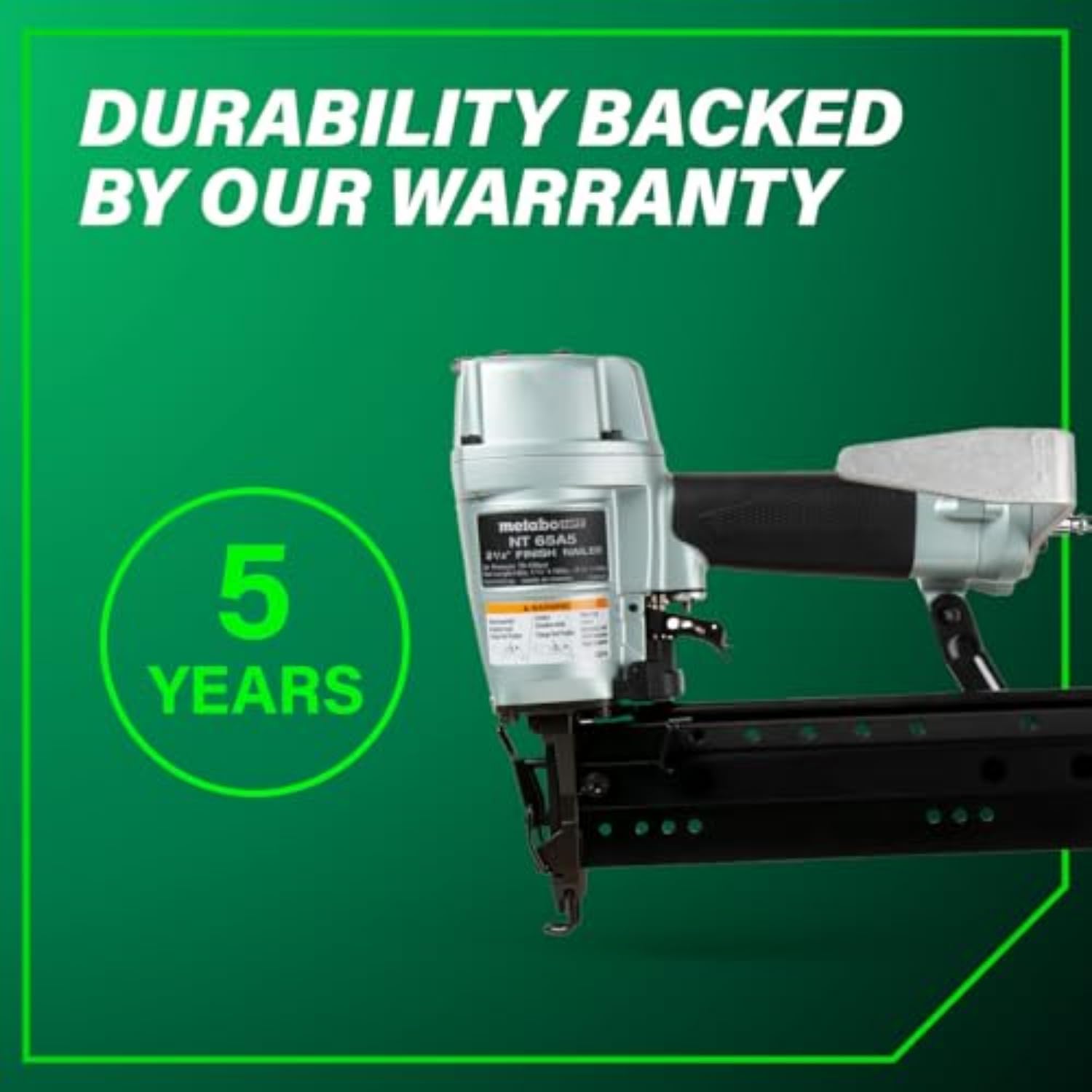 Metabo HPT Pro Finish Nailer, Pro-Preferred Pneumatic Power Nailers for Finish Applications, High Grade Aluminium Magazine, 16 Gauge, 1-1/2' to 2-1/2' Straight Nails, NT65A5