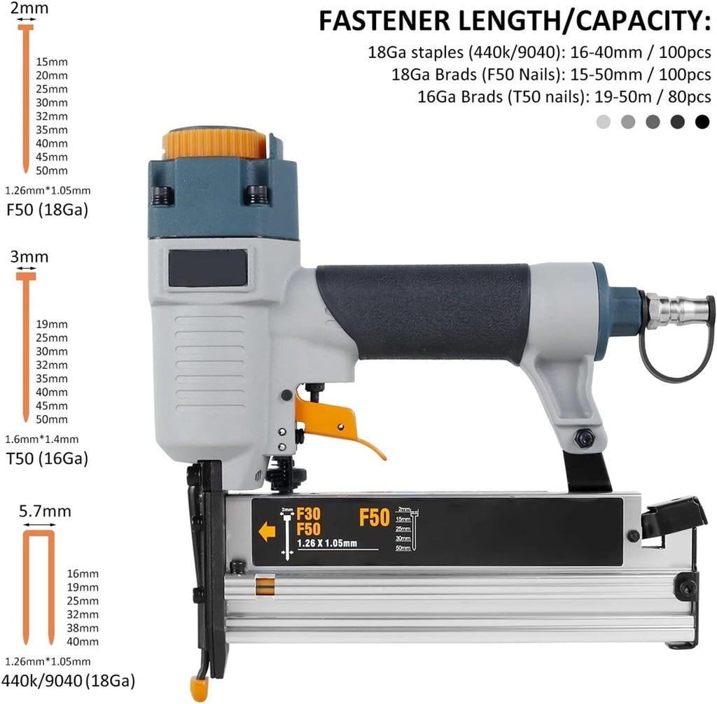finish nailer, Air Nailer Carpenter Pneumatic Nail Tool T50 F50 440K Air Brads Nailer Nail Depth Adjustment Ergonomic And Lightweight,nail gun for trim