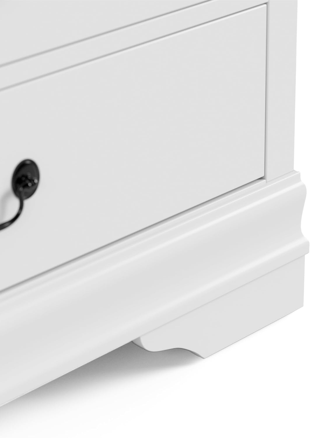 Furniture of America Arabella Traditional Solid Wood 3 Piece Bedroom Set, King Bed Frame, Nightstand, and Chest, Chic Sleigh Design Bedframe with Headboard and Footboard, Box Spring Needed, White