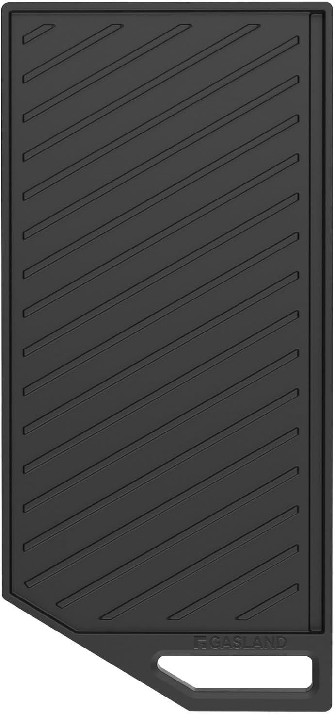 GASLAND 2-in-1 Reversible Cast Iron Grill/Griddle for Gas Stovetop with Comfortable Handles, Non-Rust Coating, Black, 1-Piece
