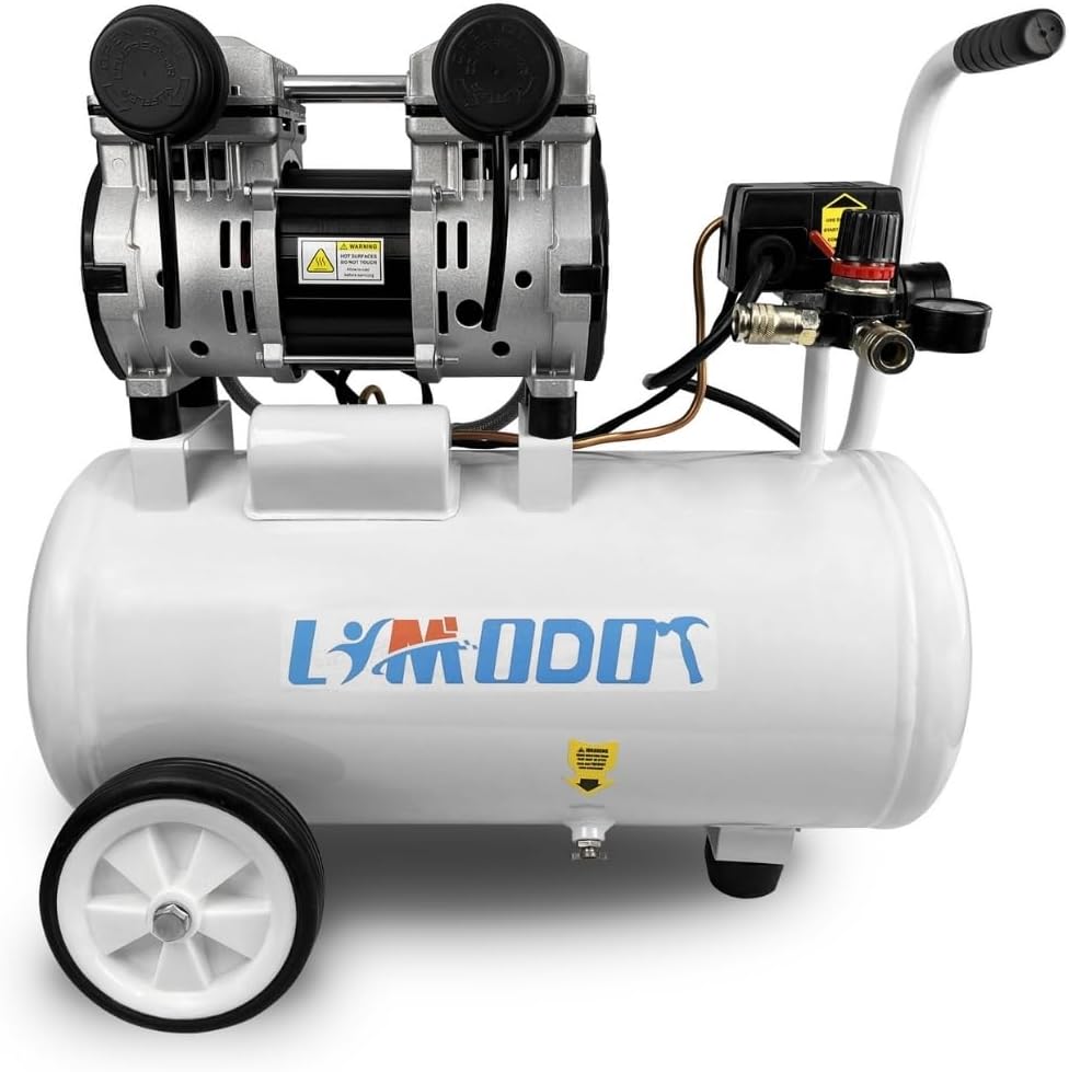 Portable 8 Gal Aluminum Tank Air Compressor, Rustproof, Lightweight at Only 37.5 Pounds, Efficiency Dual Air Intakes, Quiet Air Compressor, 68dB, Ideal for DIY, Home & Garage Applications