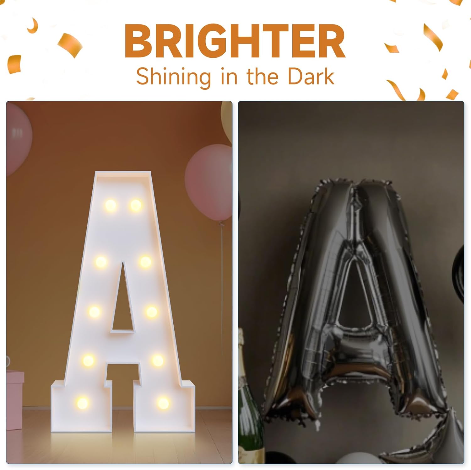 4FT Baby Marquee Letters for Baby Shower for Girl Boy, Large Light Up Sign for Backdrop, Gender Reveal Party Decorations Supplies (Yellow),4pcs