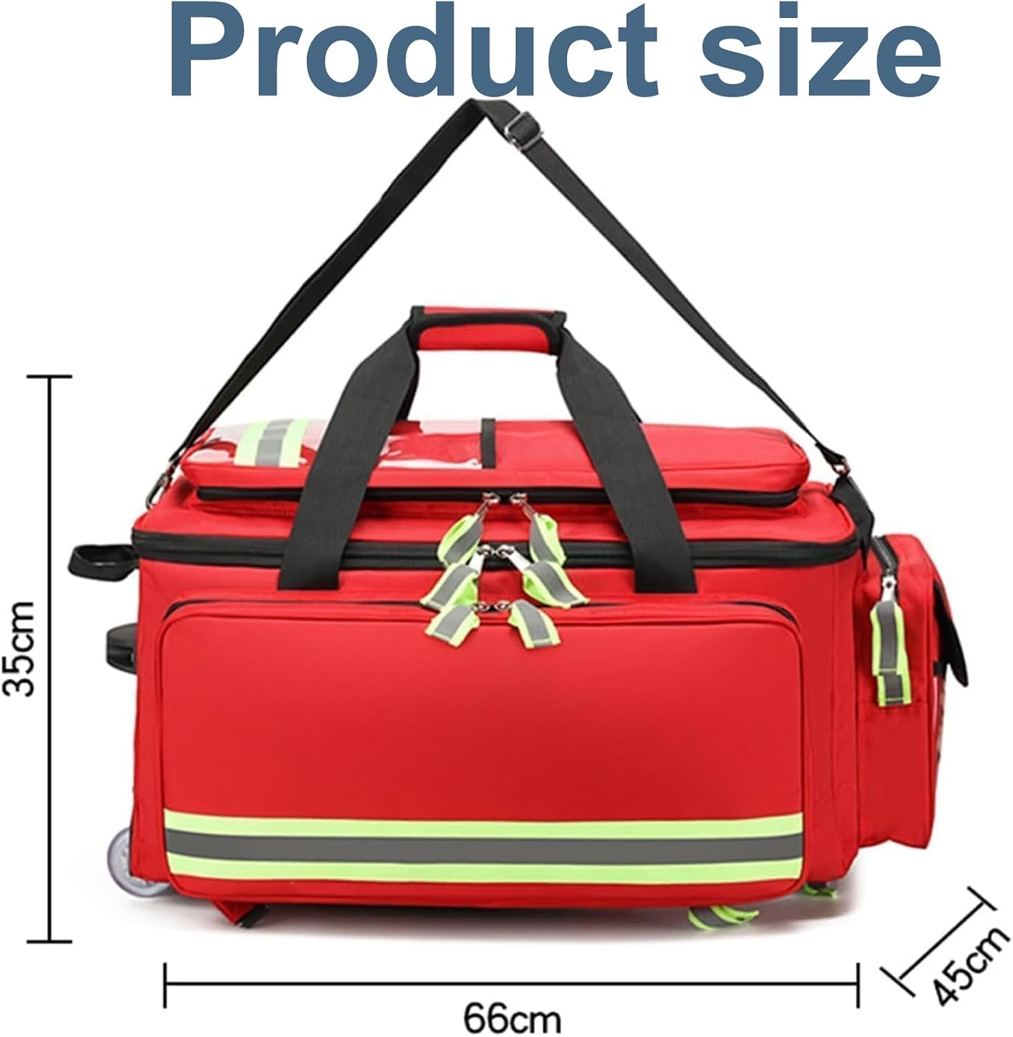 Nurse Rolling Bag Emergency Rescue Kit for Outdoor Hiking, Large Capacity Medical Trolley Bag Empty, with Multiple Pockets and Compartments, for Home Health Nurses, Doctors, EMT, EMS