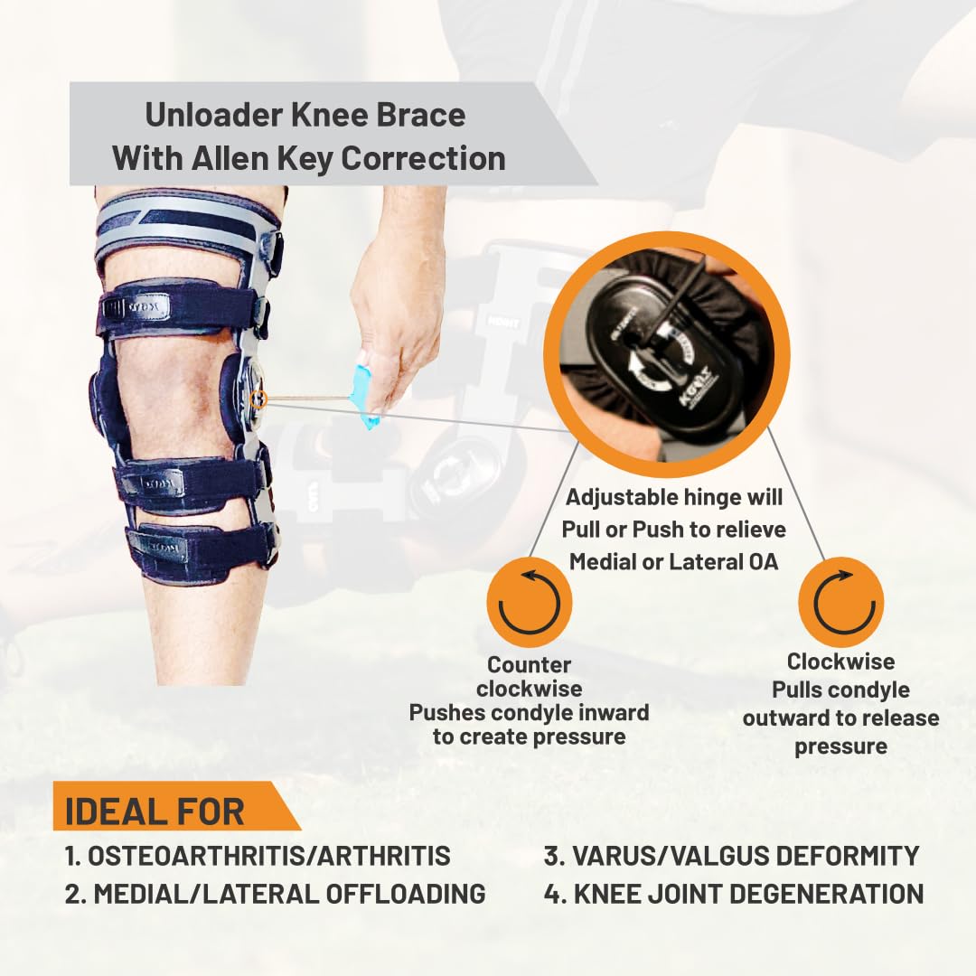 Osteofix Knee Brace – Knee Support Brace for Oa, Osteoarthritis, Unloading, Arthritis Pain, and Knee Support – Ideal for Men and Women - (Small, Grey)