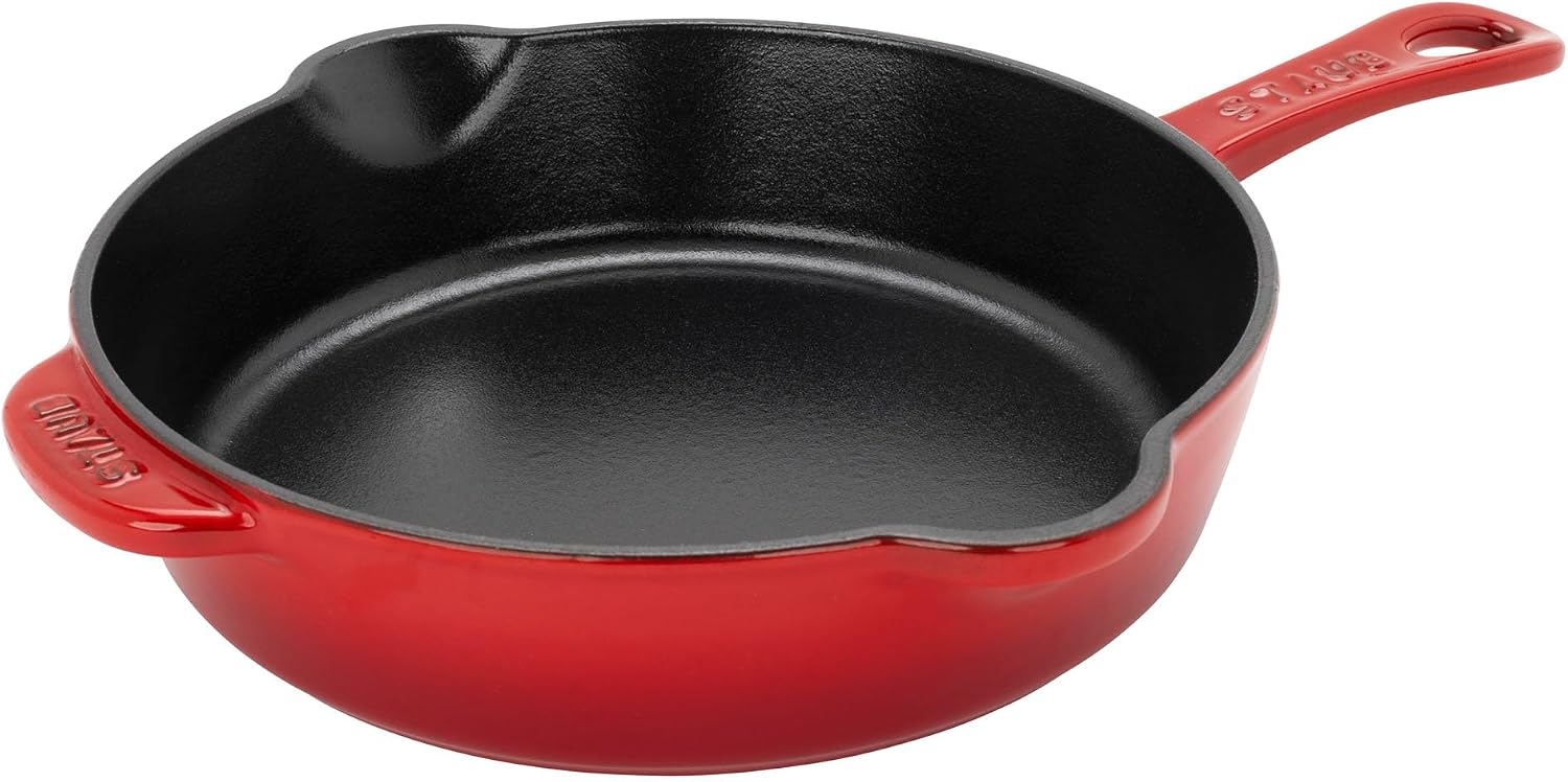 STAUB Cast Iron 8.5-inch Traditional Deep Skillet - Cherry