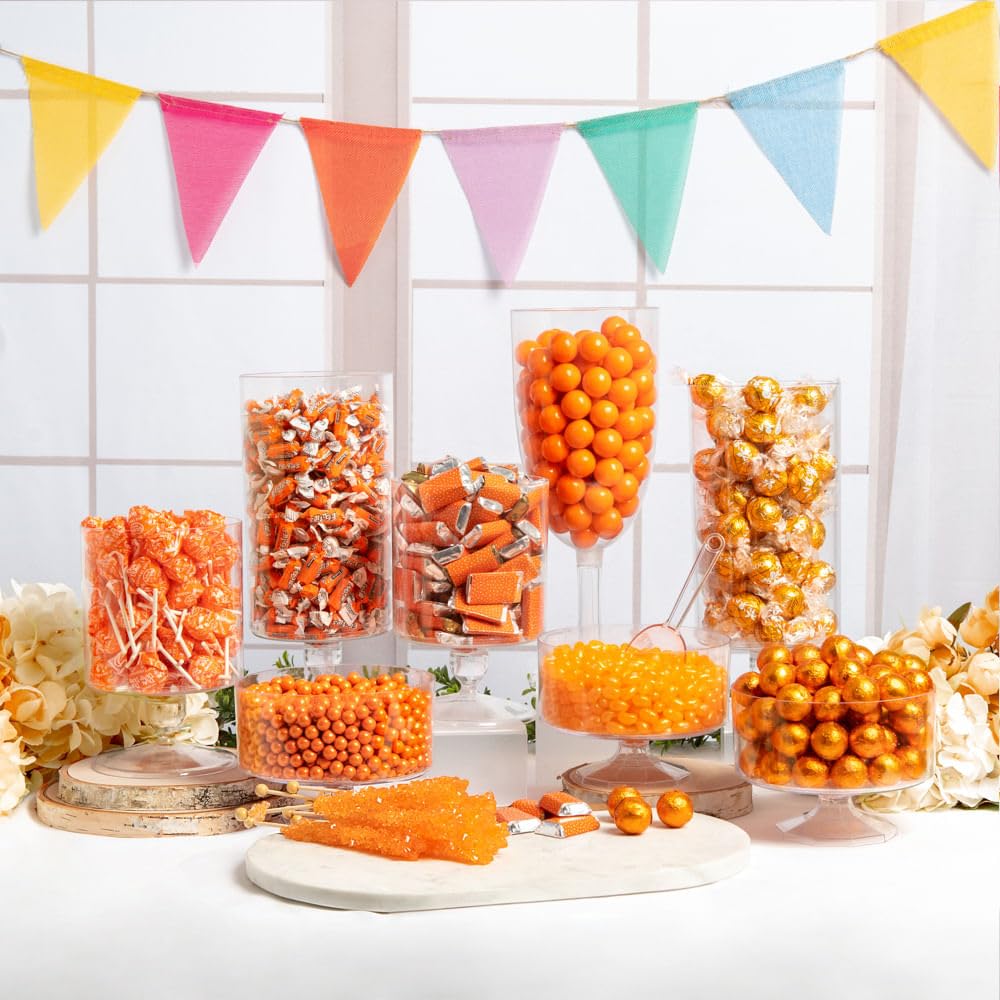 Orange Deluxe Bulk Candy Buffet Mix Including Chocolates, Taffy, Gummies, Lollipops & More Assorted Treats - Ideal For Dessert Tables And Party Displays (11.3lbs)