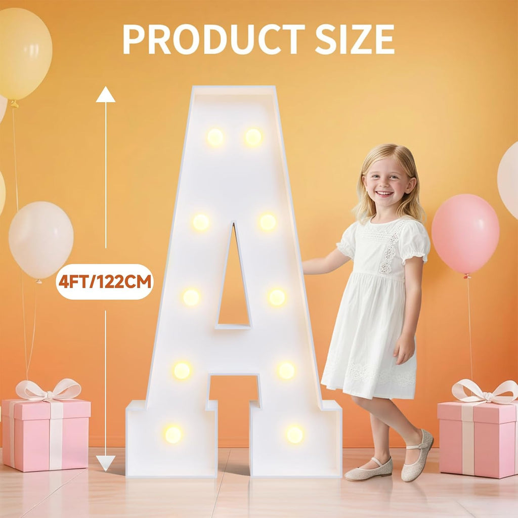4FT Baby Marquee Letters for Baby Shower for Girl Boy, Large Light Up Sign for Backdrop, Gender Reveal Party Decorations Supplies (Yellow),4pcs