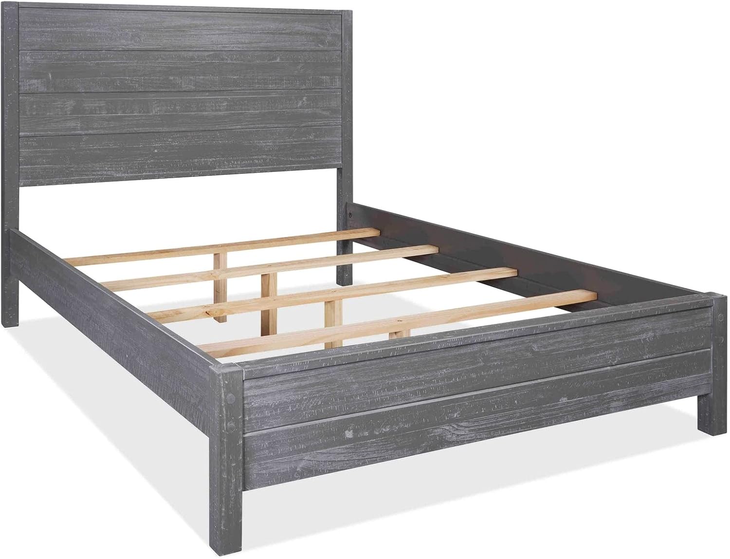 Grain Wood Furniture Montauk Solid Wood Bed, Queen Size, Rustic Grey