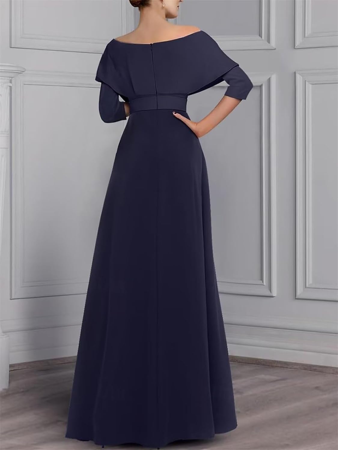 Two Piece Jumpsuit Mother of The Bride Dresses for Women Off Shoulder Satin Elegant Formal Evening Dress for Women