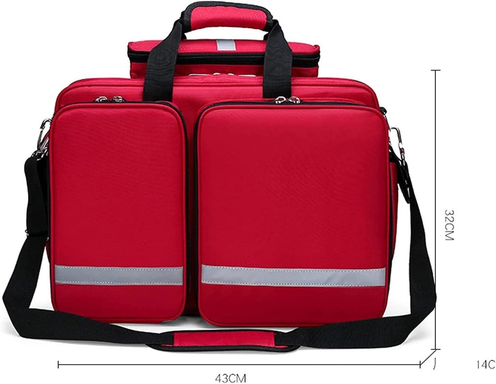 Professional First Aid Kit Bag, Large Capacity, Waterproof Emergency Rescue Ideal for EMT, EMS, Paramedics Portable Storage with Dividers(B)
