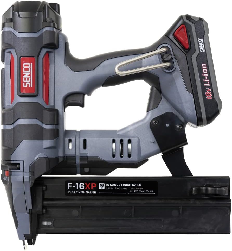 SENCO 10N0001N Fusion F-16XP 18V Lithium-Ion 2-1/2 in. Cordless 16 ga. Straight Finish Nailer (1.5 Ah)