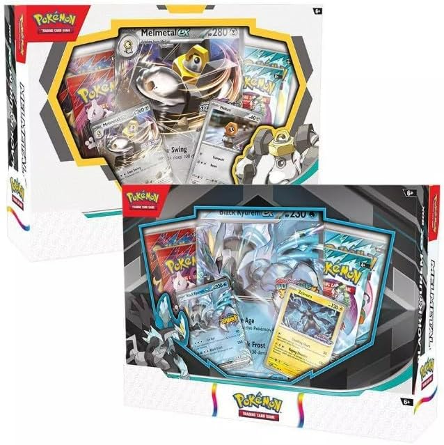 Pokemon TCG Trading Card Game Boxes Black Kyurem ex and Melmetal ex Box 2 Boxes, 4 Packs per Box and 2 Promo Cards with one Oversized Card