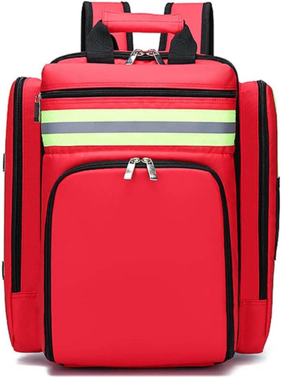 IOCCIOBB Empty First Aid Bag, Safety First Aid Empty Haversack Bag, Medication Storage Bag Portable Travel Medical Supplies Cosmetic Organizer Emergency Pill Medicine Tote Bag Outdoor Sport(Red)