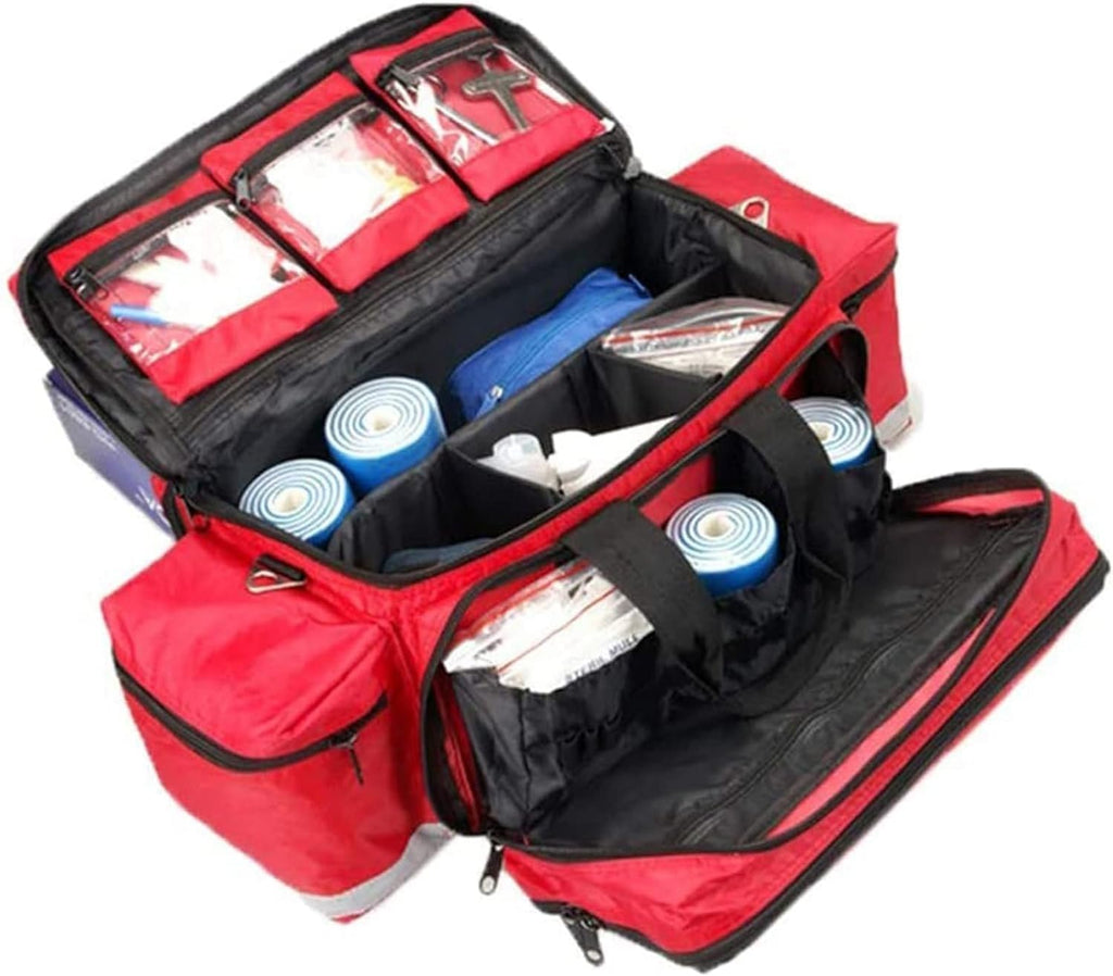 Portable First Aid Bag, Large Capacity Medical Kit Complete Emergency Response Empty Trauma Bag, for Rescue, Nurse, Paramedic Multi Pockets Bag