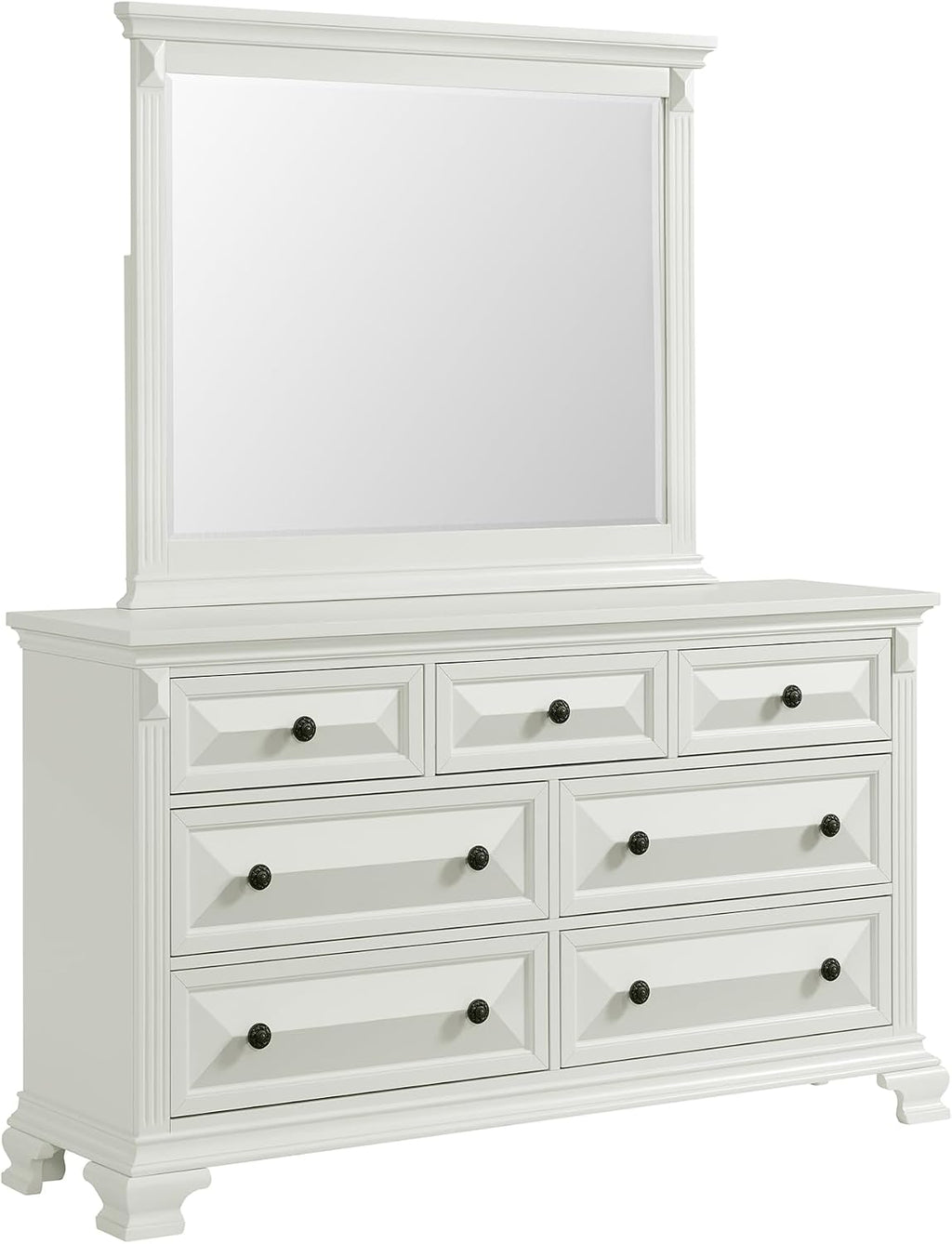 Picket House Furnishings Sumner King Panel 5PC Bedroom Set in Antique White