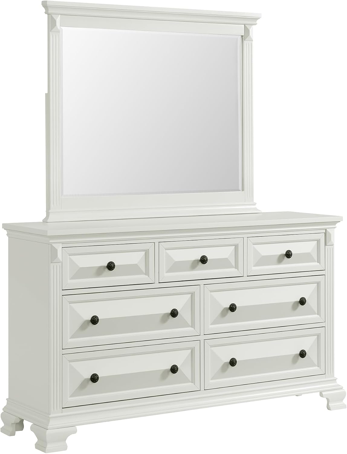 Picket House Furnishings Sumner King Panel 5PC Bedroom Set in Antique White