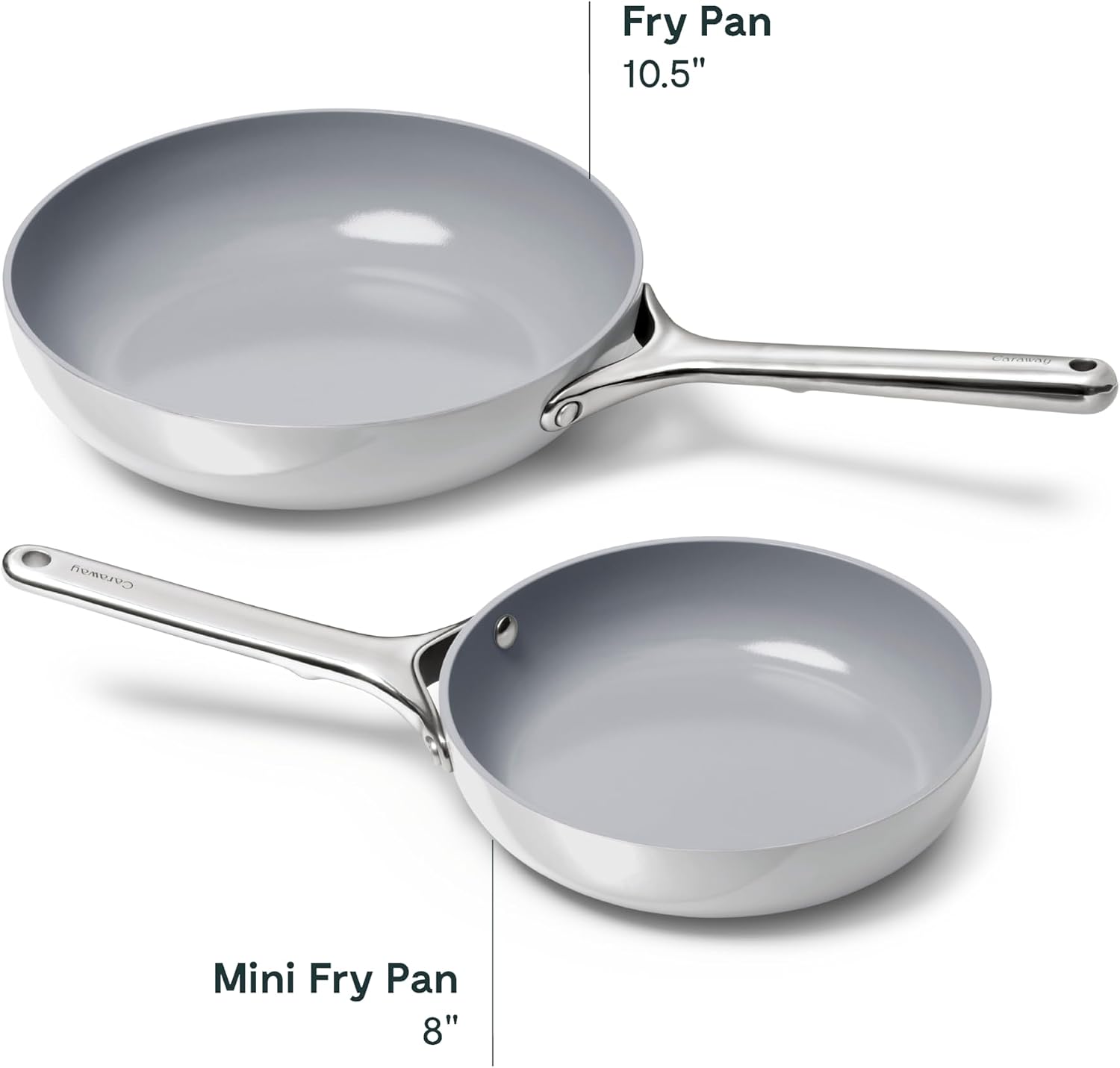 Caraway Nonstick Ceramic Mini Fry Pan (1.05 qt, 8') - Non Toxic, PTFE & PFOA Free - Oven Safe & Compatible with All Stovetops (Gas, Electric & Induction) - Gray