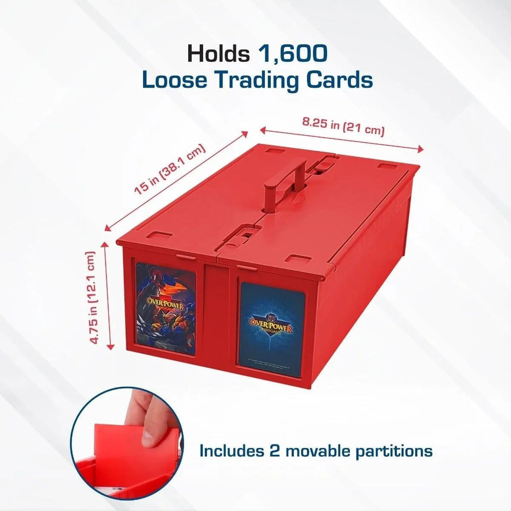 BCW Collectible Card Bin – (6-Pack, Red) | Holds up to 1600 Cards | Plastic Storage Box for Pokémon, MTG & Sports Cards