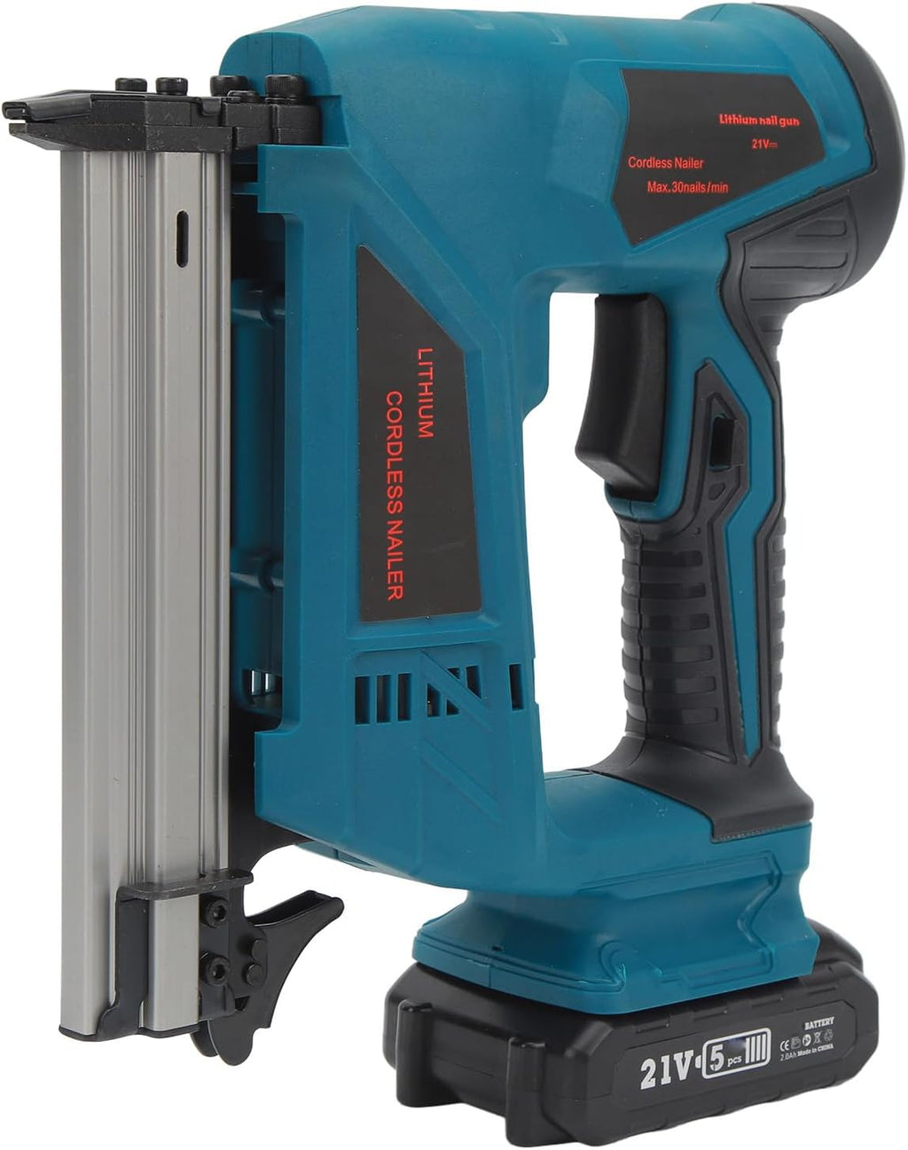 Cordless Brad Nailer, Battery Powered Electric Nail Gun with Battery Charger for Upholstery, Material Repair, Carpentry, DIY, Home Improvement, Woodworking (US)