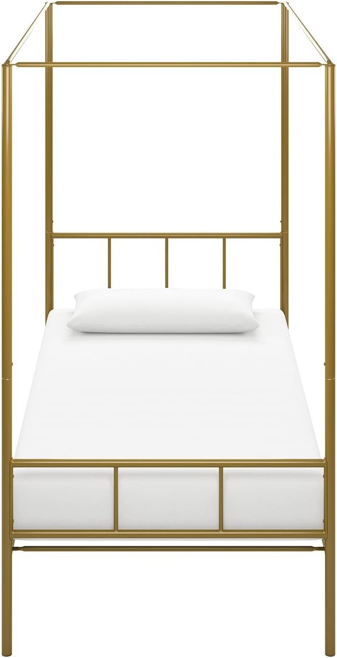 Novogratz Marion Canopy Bed Frame, Gold, Twin