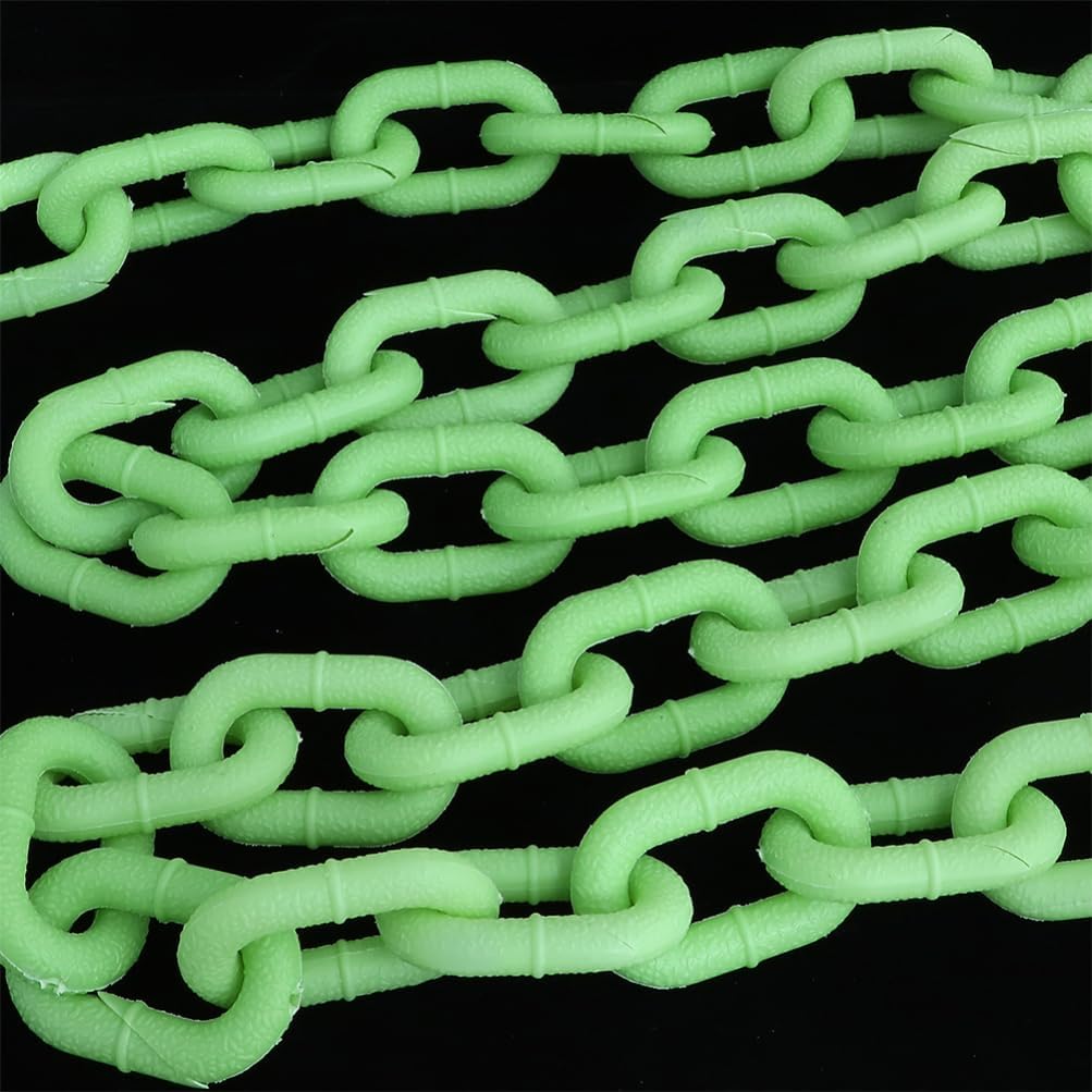 Angoily 3pcs Halloween Cosplay Chain Prop Plastic Glowing Chain Prop Party Decorative Party Supply Light Green