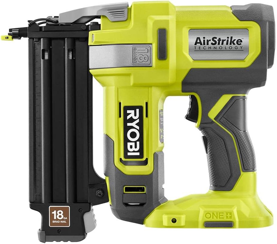 RYOBI 18V ONE+ AirStrike 18GA Brad Nailer Kit (Bulk Packaged) P321K (Renewed)